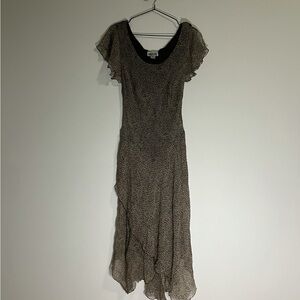 vintage leopard print flowy maxi dress